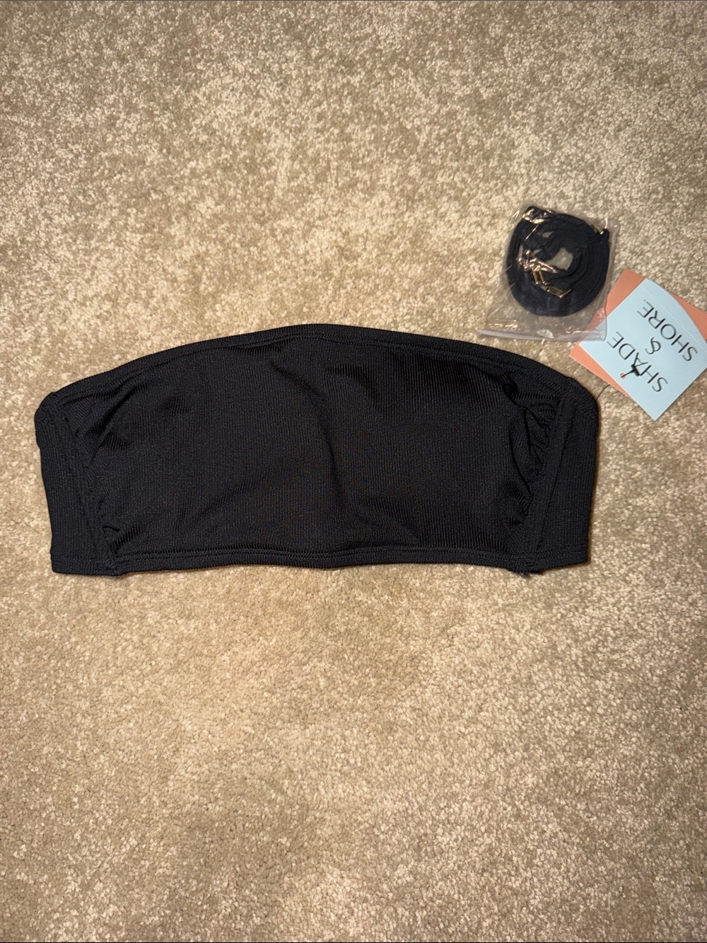 Black Strapless Bandeau Top